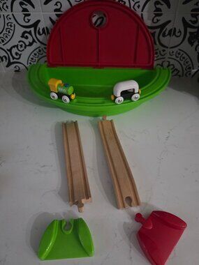 Brio My First Take Along Set 33711 7 pc Train Set with Case Wooden Track Railway